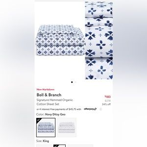 Boll and Branch Signature hemmed organic cotton sheet set King